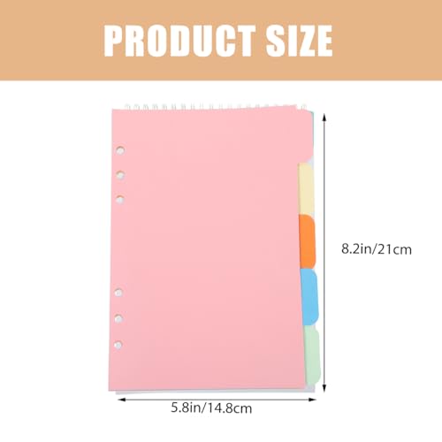 MAGICLULU A5 Binder Dividers 5 Colored Tab Index Sheets for 6 Ring Loose Leaf Organiser Notebook Planner Accessories - Image 2