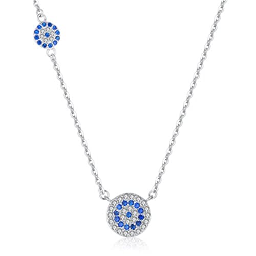 Bijoux sterling pierre bleue CZ et pendentif œil TXQHD, le cadeau femme idéal