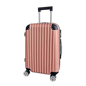 Panana Lightweight ABS Hardshell Cabin Suitcase, 4-Wheel Spinner Carry-On Luggage Trolley (Rose Gold, 20 Inch)