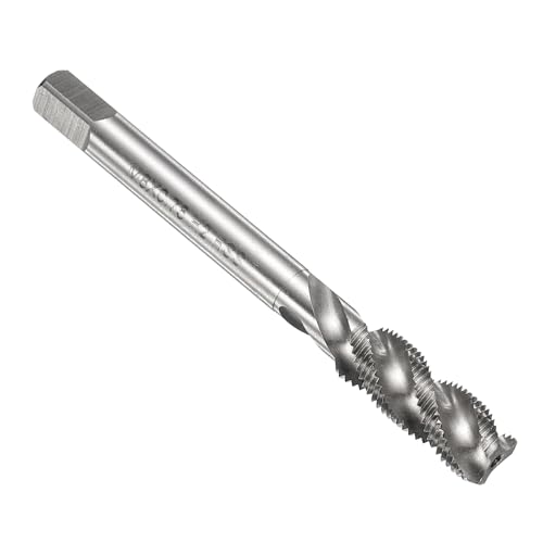 sourcing map Spiral Flute Thread Taps M8 x 1 H2 Metric Machine Threading Tap Bit, Uncoated Screw Tapping Repair Tool, M2 High-Speed Steel (HSS)