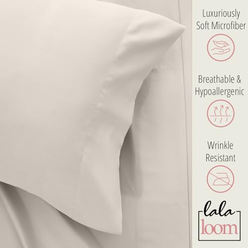 Lalaloom 840029695159 Queen Bed Sheet Set, Soft Microfiber Hotel Luxury Bedding, Extra Deep Pocket, 4 Piece Sheets And Pillowcase Sets thumb #1