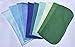 1 Ply Solid Color Flannel 8x8 Inches Little Wipes Set of 10 Assorted Blues and Greens- Proudly Made in the USA!