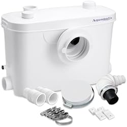 Triturador Fregadero Leroy Merlin Aquamatix - Trituradora sanitaria (400 W, bomba de elevación sanitaria, 100 l/min, distancia de bombeo vertical de 7 m, con 3 entradas para inodoro, fregadero y bañera con filtro de carbón