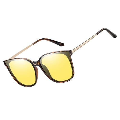 HAOLOTA Retro Sunglasses Womens Polarzied, Oversized Cat Eye Glasses Designer Vintage Sunglasses UV400 Protection