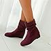 Womens Wedge Ankle Booties Fashion Suede Pull On Slouchly Short Boots Ladies Dressy Comfort Fall Winter Dress Booties Shoes for Women (Wine, 7.5) Botines para Mujer de Moda