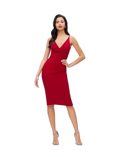 Amazon.com: Dress the Population Women's Anita V-Neck Crepe Midi Dress,  Dark Magenta, XX-Small : Clothing, Shoes & Jewelry