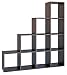 ADGO Step RS-40 4 x 4 regał na książki, regał kostkowy, regał do salonu, sypialni biura, na schody, 10 półek, regał drabinkowy, ścianka działowa, regał do przechowywania, regał ścienny, schody (wenge)