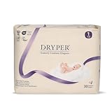 Pañales Ecológicos para Recién Nacidos DRYPER Talla 1 (3-5kg), Ultra delgados, suaves y hipoalergénicos para piel sensible, Indicador de Humedad, 30 pañales premium de día y noche