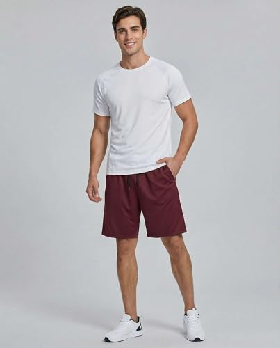 Image of Real Essentials Men's 5 Pack: 9 inch Dry-Fit Shorts - Athletic Gym, Workout, Basketball, Running, Casual Lounge Active Pockets