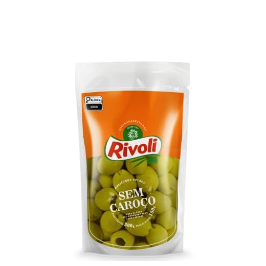 Azeitona Verde em Conserva sem Caroço Rivoli Sachê 150g