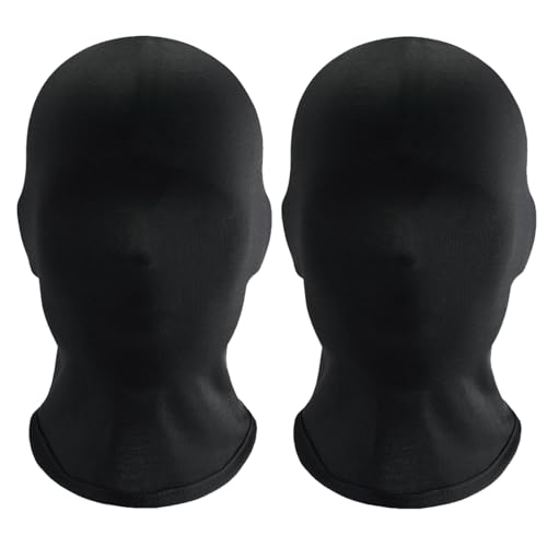 NINLEGA 2pcs Ghost Scream Horror Full Face Mask,Scray Faceless Ghostface Mask,Black Spandex Hood For Unisex Adult Cosplay for Halloween