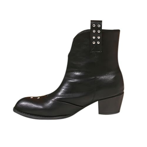 Bottines mi-mollet noires à talon épais en 39.5 pour femme