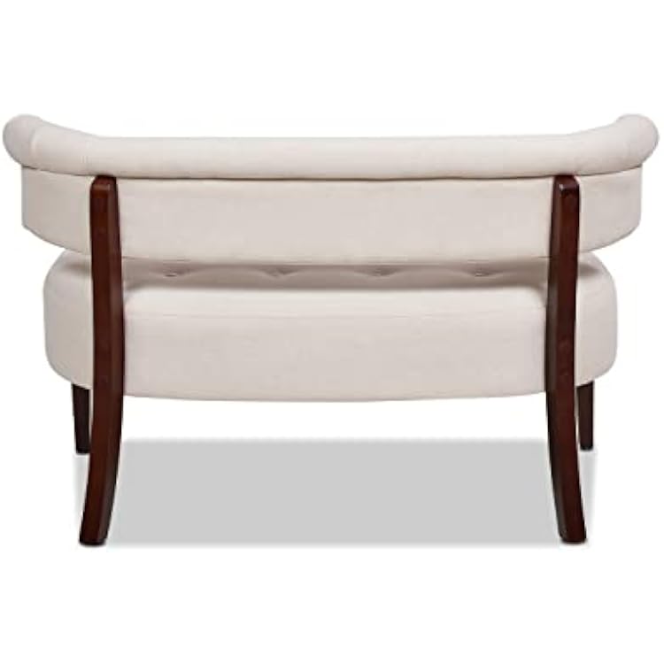 Jennifer Taylor Home Celia Roll Arm Upholstered Tufted Entryway Bench with Back Settee