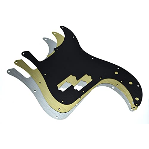 KAISH Pickguard en aluminium anodisé 13 trous pour basse basse American Fender P Doré - Les Beatles, Paul McCartney, John Lennon, RIngo Starr, George Harrison KAISH Pickguard en aluminium anodisé 13 trous pour basse basse American Fender P Doré – Image 6