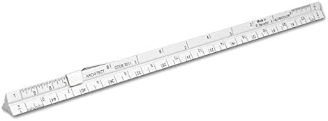 Alumicolor Aluminum Architect Pocket Scale With Clip, 6IN, Silver