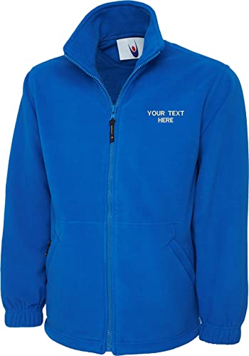 Image of Personalised Embroidered Your Text UC640 Fleece Jacket, Classic Full Zip Micro Fleece Jacket XS to 4XL (M, Royal)
