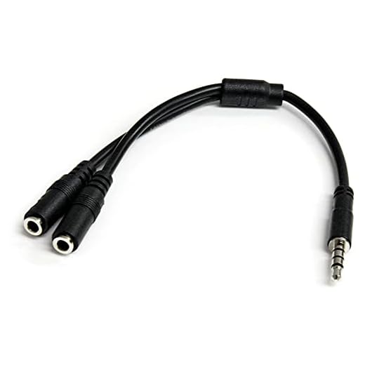 StarTech.com Adaptador de Auriculares con Micrófono Mini-Jack 3,5mm 4 pines a Conectores Separados de Auriculares y de Micrófono - M a 2xH