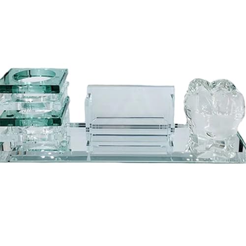 oiakus Dental Clinic Crystal Ornaments, Desktop Storage Decorations with Pen Holder and Business Card Holder, Dental Clinic Accessories Desktop Showcase Decoration Opening Gift, Dental Gift