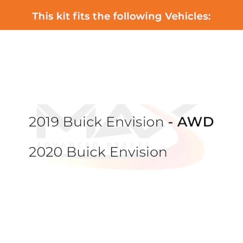 Image of Max Advanced Brakes Rear Brake Kit Compatible With 2019 2020 Buick Envision AWD Replacement Geomet Coated OE Disc Brake Rotors and Ceramic Brake Pads