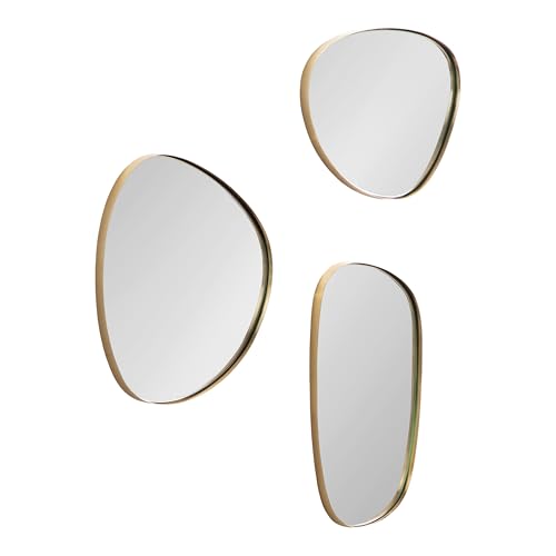 Kate and Laurel Rollo Modern Irregular Metal Wall Mirror Set, Set of 3, Varying...