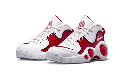 Nike Nike mens Air Zoom Flight 95 Basketball Shoes, White/True Red/Black, 9.5