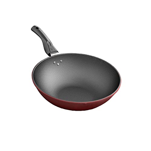 Kaiyeat 鉄鍋、炒め鍋 、フライパン 、伝統的鉄鍋 中華鍋 極鉄製ノンコーティング防錆平底炒鍋 家庭用・昔ながらの調理鍋 ガスコンロ専用 (30cm,カバーなし)