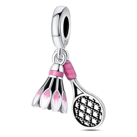 CYCUFF 925 Sterling Silver Charms Suitable for Charm Necklaces, Bracelet Pendants Beads Jewellery Gift for Women Family Friends (Sport Fitness Racket Two Piece Charm Set) Cover