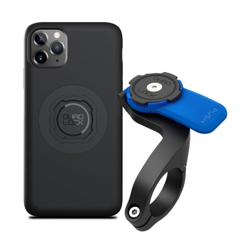 Image of Quad Lock Out Front Bike Phone Holder Kit with MAG Phone Case for iPhone 11 Pro Max