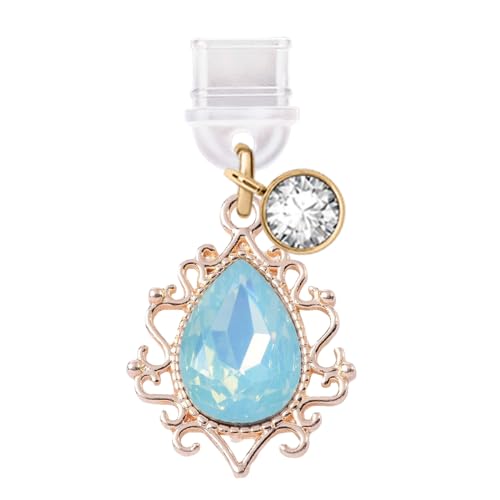 Bouchon anti-poussière Type-C ELISE & FONDA TP322 bleu lac cristal pour Samsung Huawei