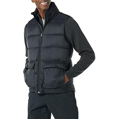 Amazon Essentials Herren Wasserabweisende, mit Sherpa gefütterte Pufferweste Cover