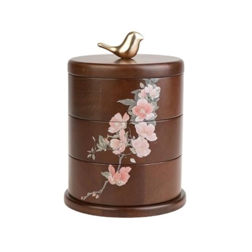 Boîte à bijoux en bois massif rotative uotmui de style chinois