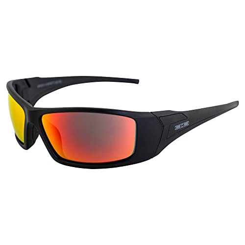 Epoch Eyewear Liberator Sport Sunglasses Black Frame Red Mirror Lens
