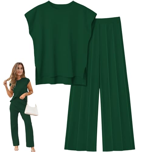 Lista de Pantalones para Dama de Vestir que Puedes Comprar On-line. 44 AUERQXZ Conjunto ropa mujer casual de 2 piezas,blusa sin mangas y pantalones, conjuntos casuales para mujer de verano (MX/US, Alfa, Grande, Regular, Regular, Albaricoque)