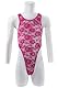 Walang Herren Sexy Rose Lace High Cut Underwear One-Piece Undershirt Overall Sleeveless Muscle Shirt Skinny Bodysuit Clubwear (Rosa)