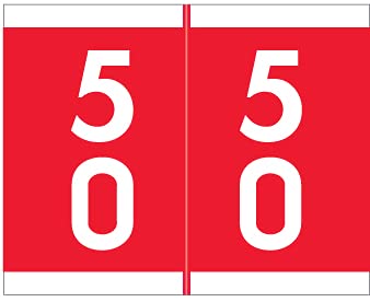 Doctor Stuff - File Folder Labels, Terminal Digit Filing, Consecutive Double Digit Numbers 50-59, Barkley FDAVM Match - AVDM Series Chart Stickers, Red, 1-3/16 x 1-1/2