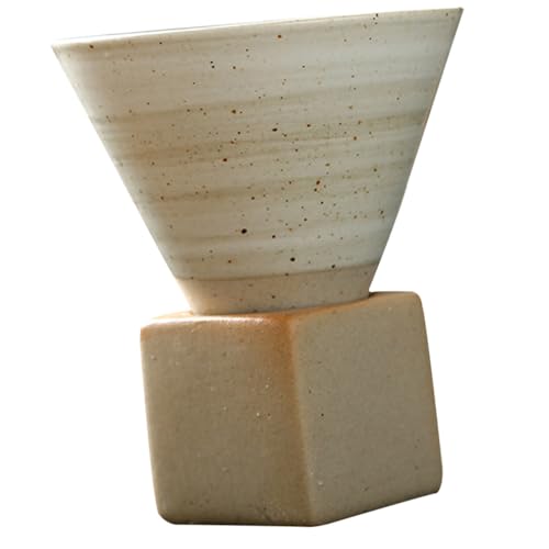 ZUNOXAZ Tasse à Café Japonaise Rétro Céramique avec Base Lisse Tasse à Thé et Cappuccino Polyvalente pour Boissons Chaudes et Froides Design Vintage Original