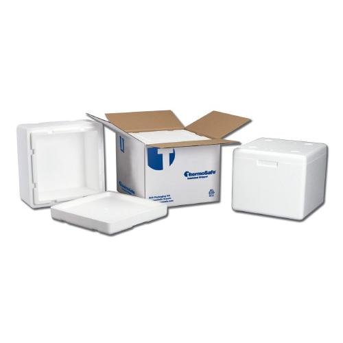 EPS Foam Multi Purpose Dome Style Insulated Shipper Mailer with Corrugated Carton by Thermosafe – 15.5" L x 15.5" W x 12" H, Expanded Polystyrene, White, Pack of 4