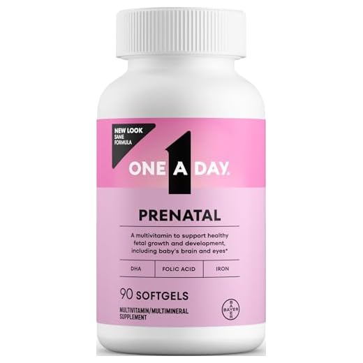 One A Day Women's Prenatal 1 Multivitamin, Supplement for Before, During, and Post Pregnancy, Including Vitamins A, C, D, E, B6, B12, and Omega-3 DHA, 90 Count