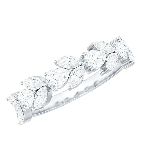 Certified Moissanite Half Eternity Ring, D-VS1 Quality, Diamond Moissanite Anniversary Ring - Ready To Gift