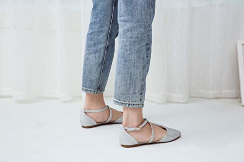 Mila-Lady-Laurel-Womens-Pointed-Toe-Ankle-Strap-T-Strap-DOrsay-Dress-Flats-Shoes