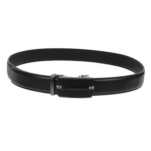 BESPORTBLE 1pc Men Automatic Buckle Leather Belt Durable Business Waistband for Gentlemen Stylish Design Easy to Use for Work Casual and Social Events