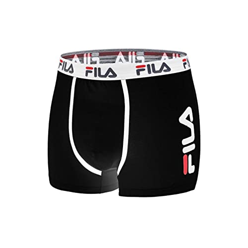 FILA Calzoncillos Hombre Boxer Algodón, Ropa Interior Hombre, Libertad de Movimiento, Cómodo (Lote de 4)