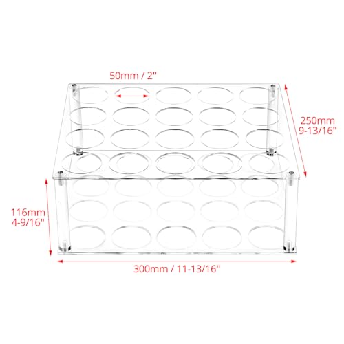 Image of QWORK Clear Acrylic Vinyl Roll Storage Rack - 20-Hole Vinyl Roll Holder for Craft Room,12x10 Inch