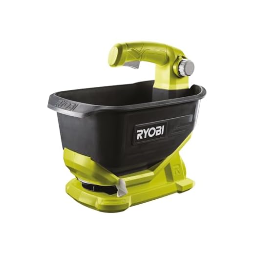 Ryobi Akku-Universalstreuer 18V, Tank 4 Liter, Streubreite einstellbar (2,5 bis 3,5 m) ohne Akku und Ladegerät – OSS1800