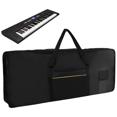 EKDJKK 61 Keys Electric Piano Keyboard Gig Bag, Portable Electric Piano Keyboard Case, 61 Note Keyboard Bag, Piano Padded Case with Shoulder Strap and Storage Pocket, 38.6”×16”×5” Cover