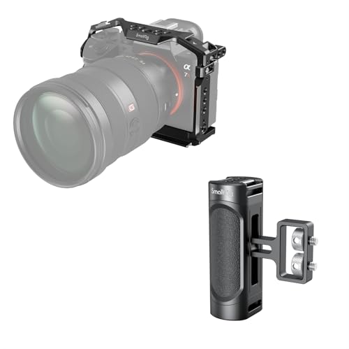 SmallRig Camera Cage Kit for Sony a7R III and a7 III Series, with Camera Cage and Mini Side Handle Handgrip with Dual 1/4"-20 Screw Mount