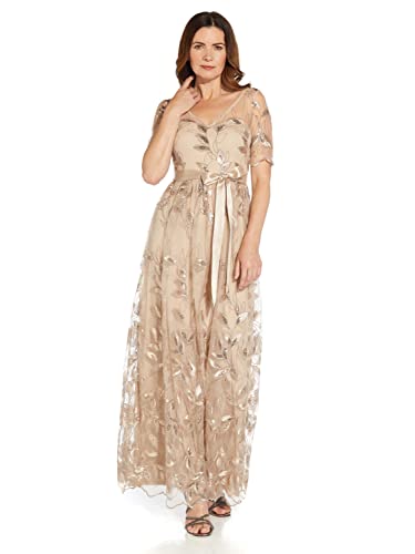 Image of Adrianna Papell Women's Embroidered Long Ballgown