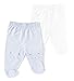 TEX - Pack 2 Leggings para Recién Nacido Unisex Bio, Celeste Claro, 00 a 0 Meses (Prematuro - 46 cm)