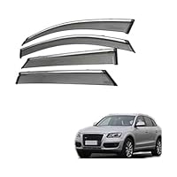 QVBGFF 4 Stück Windabweiser Set,für Audi Q5 2010 2011 2012 2013 2014 2015 2016 2017 2018 Seitenfenster-Wetterschutz,langlebiger Wind- und Regenabweiser,Rauchschutz