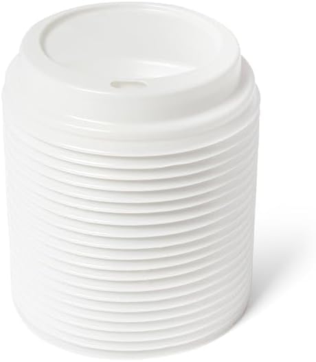 Inoverse Lot de 1000 Couvercles pour Gobelets à Café 90 mm – Couvercles en Plastique Blancs Anti-Fuite pour Gobelets en Carton – Couvercles à Boire pour Café, Thé et Boissons Chaudes à Emporter